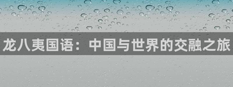 南宫NG下载并安装：龙八夷国语：中国与世界的交融之旅
